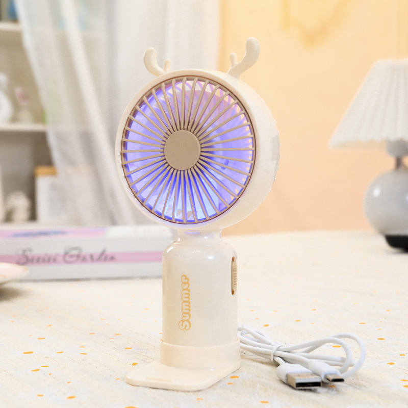 かわいいミニファン充電式ハンドヘルド小型 USB ファンポータブル学生寮ギフトファン誕生日ギフト|undefined