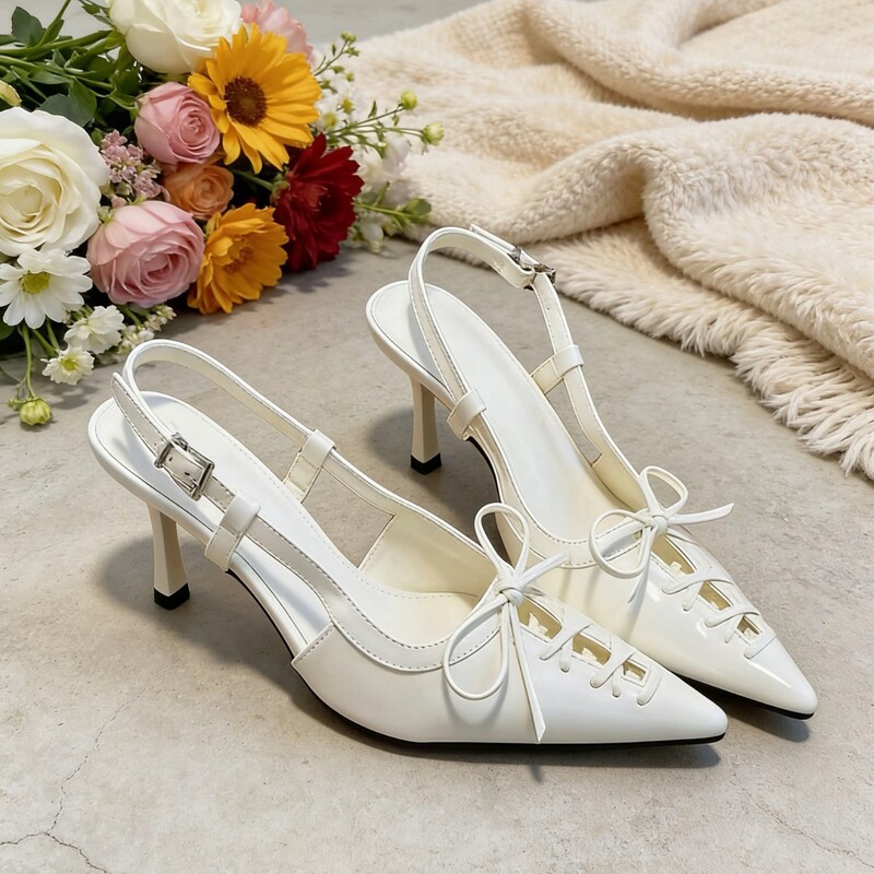 French Pointed Toe Sandals Stiletto Heel Strap High Heels Women's Outfit 2025 Summer New Fairy Style Toe Sandals
