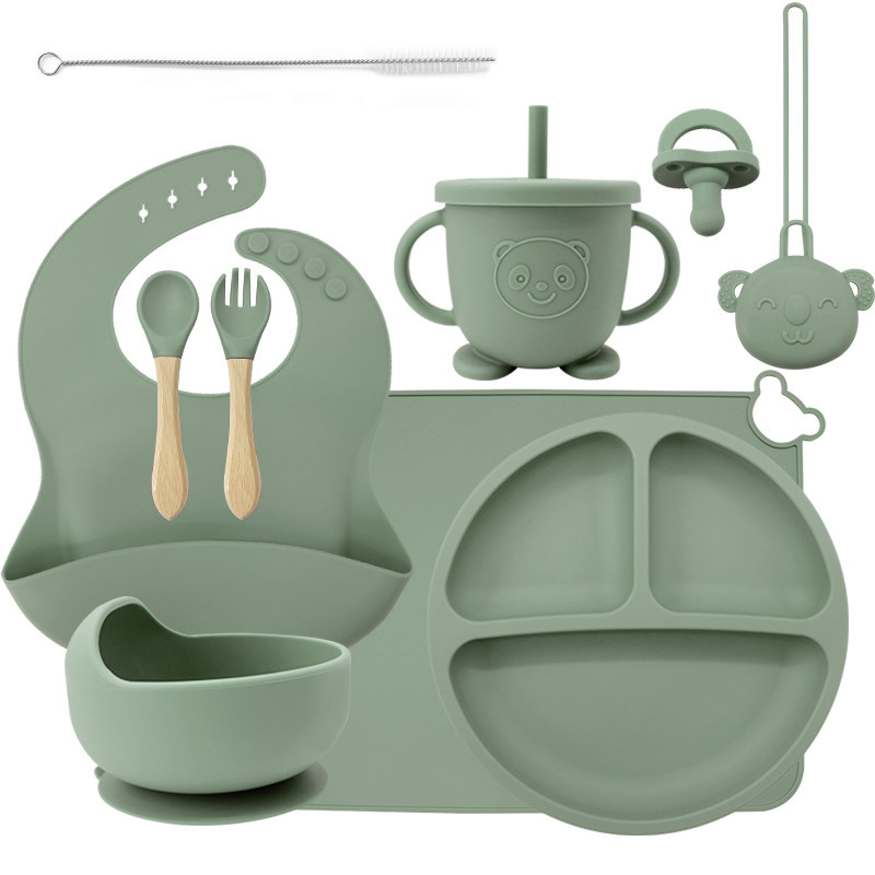 Suministros de silicona fábrica de suministros para niños suplemento de alimentos tazón plato de vajilla suplemento de alimentos mantel de alimentación materno e infantil necesidades diarias