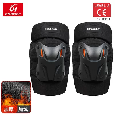 Motorcycle Riding Knee Pad Elbow: Motorcycle Safety Supplies - fleece-warm-elbow-pads-ce2-grade-quick-release-buckle-reflective-at-night