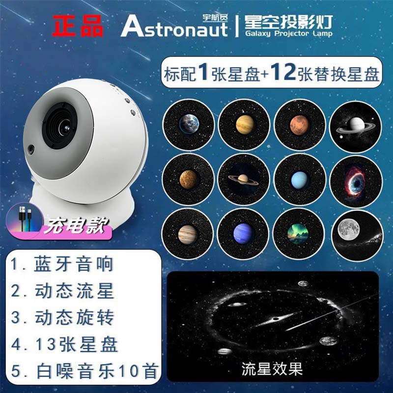 Luz de proyección de donut HD transfronteriza galaxia estrella dinámica meteorito dormitorio atmósfera de noche luz de regalo estrella luz