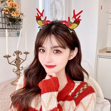 聖誕節鹿角發夾韓國頭飾麋鹿發卡聖誕帽老人鴨嘴夾可愛兒童發飾品
