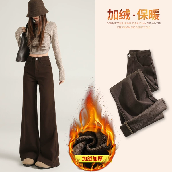 9212 coffee color [thick velvet nine-point pants]
