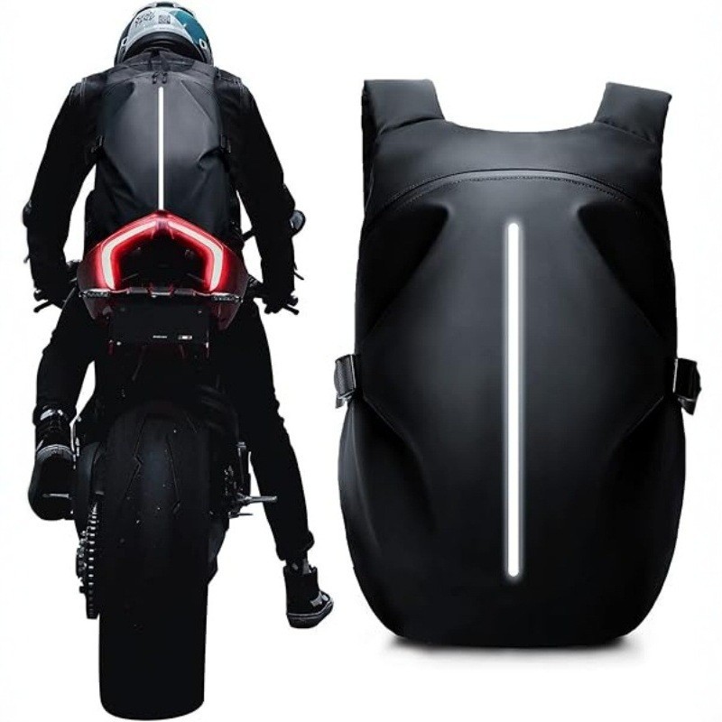 Cycling Backpack, Motorcycle Helmet Backpack, Women's Motorcycle Riding Bag, Water-Repellent Travel Bag, Men's Large Capacity Bag