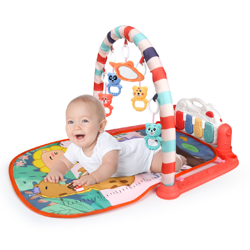 Sudeste de Asia Venta caliente bebé fitness rack recién nacido bebé alfombra multifuncional música pedal piano juguete bebé