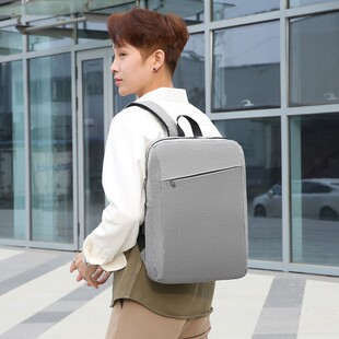 Cross-border supply computer bag men's simple solid color notebook bag business commuter backpack leisure backpack wholesale