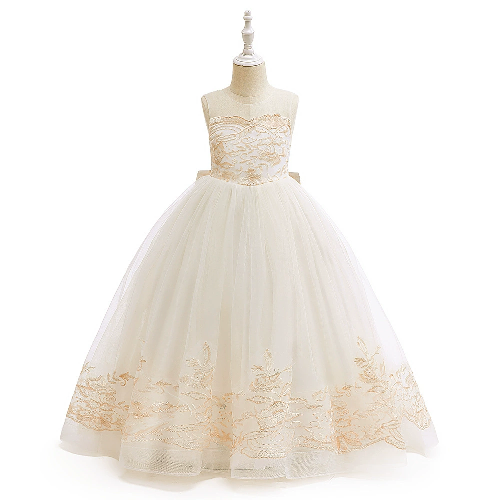 Юная принцесса наряд: платье-мBallgown из тюля белого/шампанского, длинная юбка, для девочек 2–13 лет
