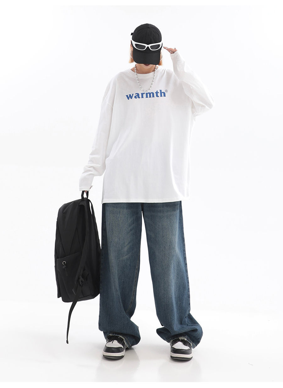 Women's Retro Slim Loose Wide Leg Jeans 7