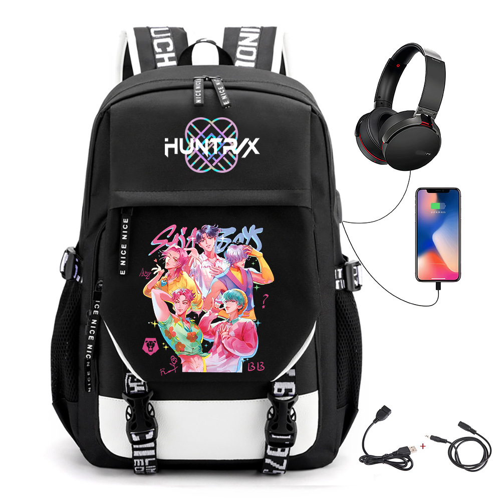 Comercio exterior transfronterizo KPOP Caza de brujas película impresión perimetral mochila mochila escolar mochila USB