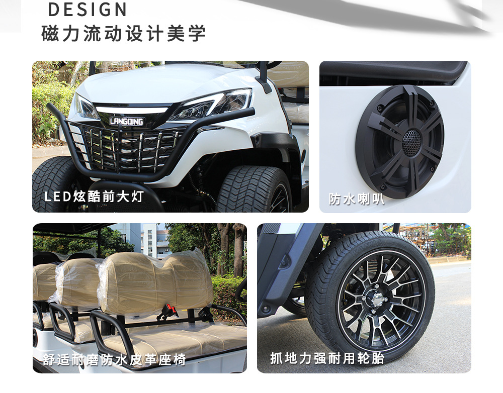 2-8 Seat Golf Carts for Export to Tourist Attractions, Property Parks, Hotel Shuttles, Sightseeing Vehicles, and Community Patrol Vehicles