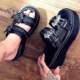 Foreign Trade Thick Bottom Slippers 2023 Summer European and American New Metal Bat Open Toe Wedge Sandals Women Amazon Sandals