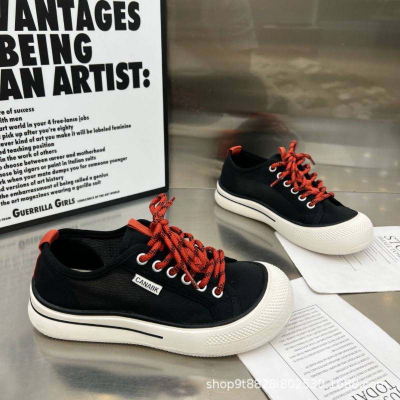 Nuevos zapatos de tela de verano, zapatos de lona transpirables de suela gruesa, zapatos casuales de mujer, zapatos de tela ultra caliente, moda