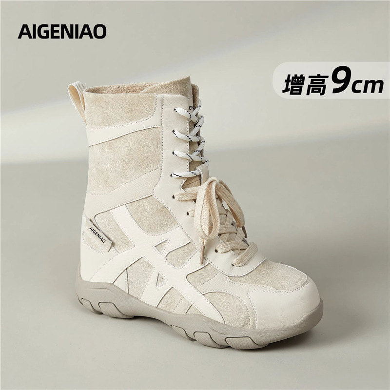 内马丁靴女2025秋季新款户外登山鞋9cm复古厚底西部靴短靴子|undefined