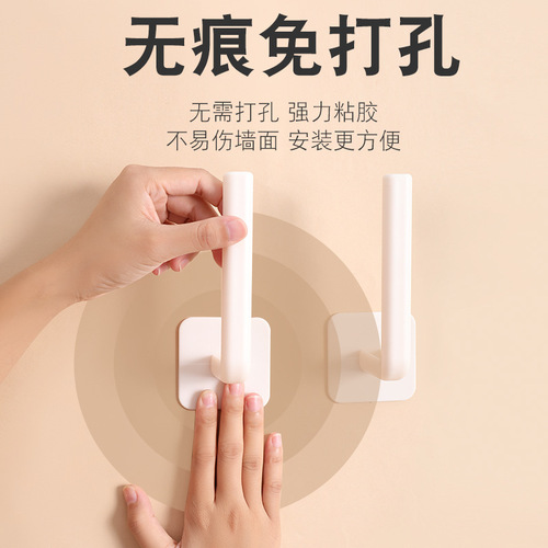 Lazy rag self-adhesive L-shaped hook without punching and traceless sticker bathroom rack storage stainless steel basin hook