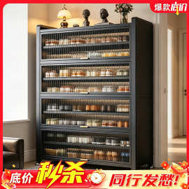 钢制鞋柜入户门玄关收纳柜家用大容量多层鞋架靠墙防尘一体储物柜