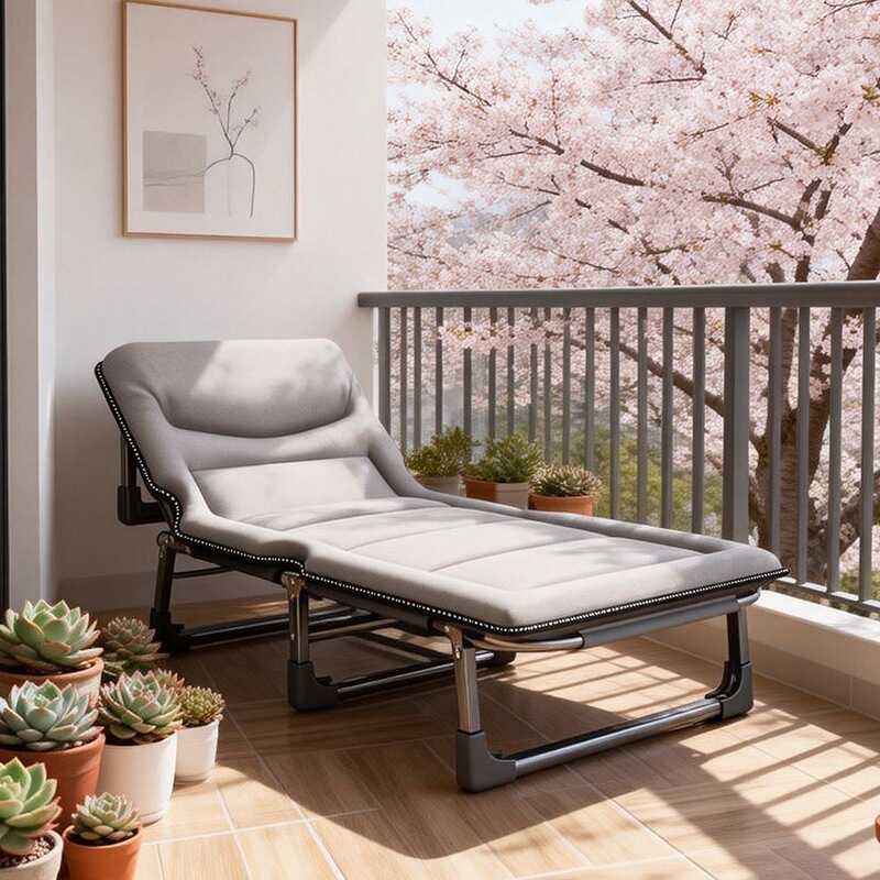 Office lunch break folding bed, reclining chair for home use, portable single-person recliner, hospital companion bed, simple camping bed Office lunch break folding bed, reclining chair for home use, portable single-person recliner, hospital companion bed, simple camping bed