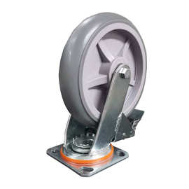 工业防震刹车脚轮供应批发TPR橡胶静音轮 重型人造胶橡胶轮