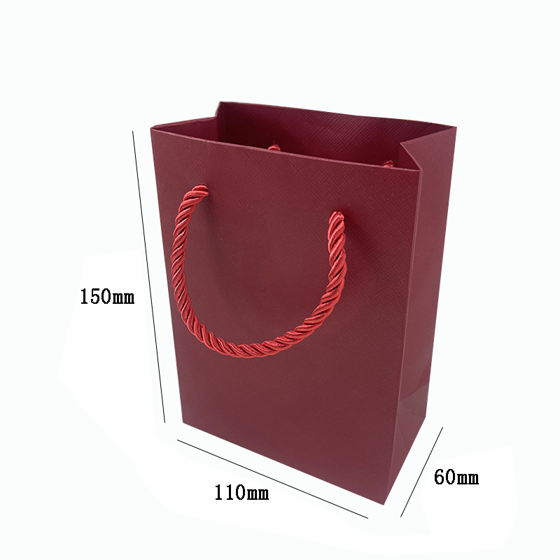 Small gift bag; red diagonal pattern