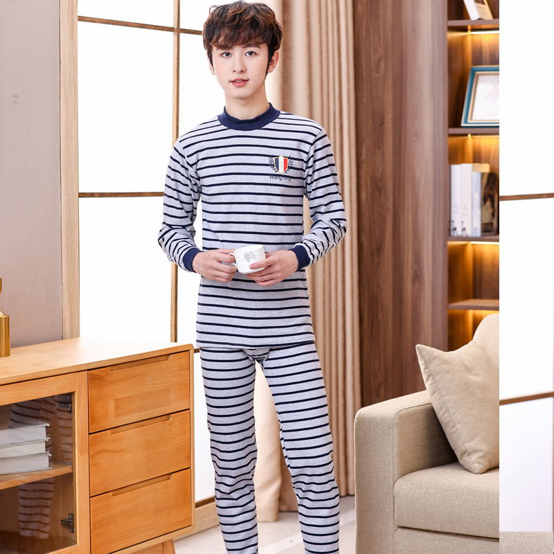 Conjunto de ropa interior juvenil suéter de algodón para niños medianos y grandes conjunto de ropa interior para niños de otoño e invierno y ropa interior para niños mayores