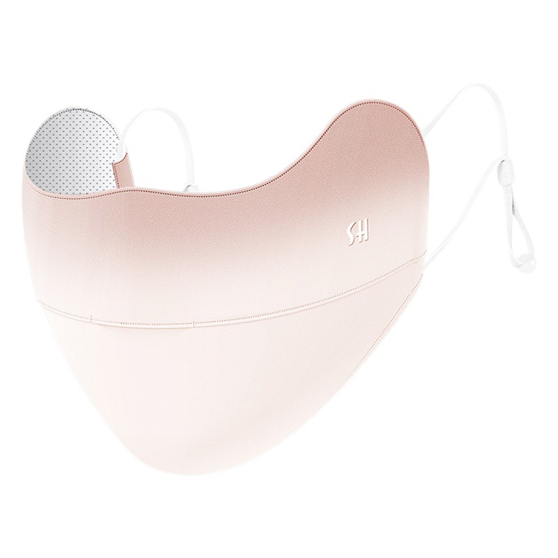 Summer Nylon Ice Silk Mask Women's Anti-UV Hanging Ear Adjusting Yang Dustproof Gradient Blush Sunscreen Mask