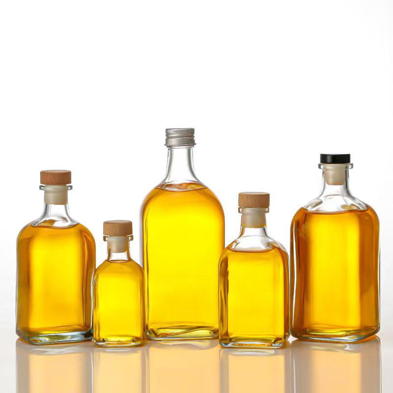 批发500ml伏特加玻璃酒瓶透明蒙砂空瓶果酒瓶分装瓶密封自酿酒瓶