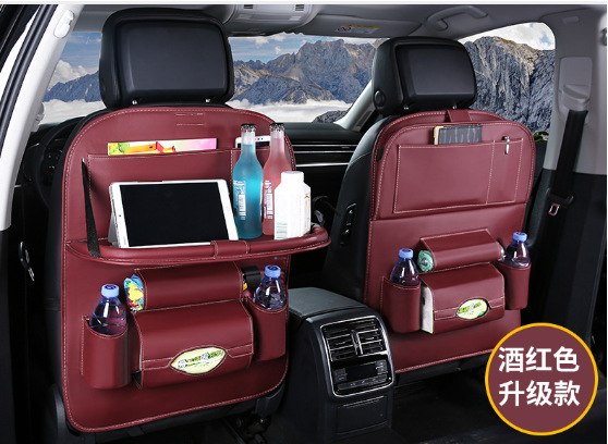 Suministros de coche asiento trasero bolsa de almacenamiento multifunción coche respaldo mesa de comedor de almacenamiento de suministros de decoración interior del coche