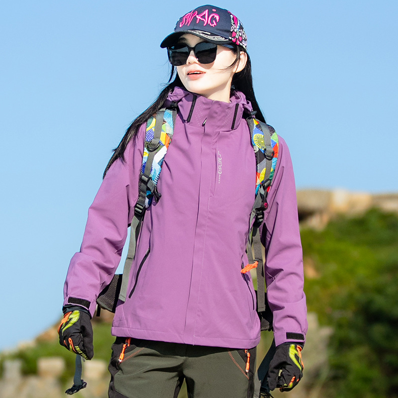 남성과 여성을 위한 봄, 가을 재킷, 야외 스포츠 단층 방풍 및 방수 탈착식 모자, 여행용 캐주얼 재킷