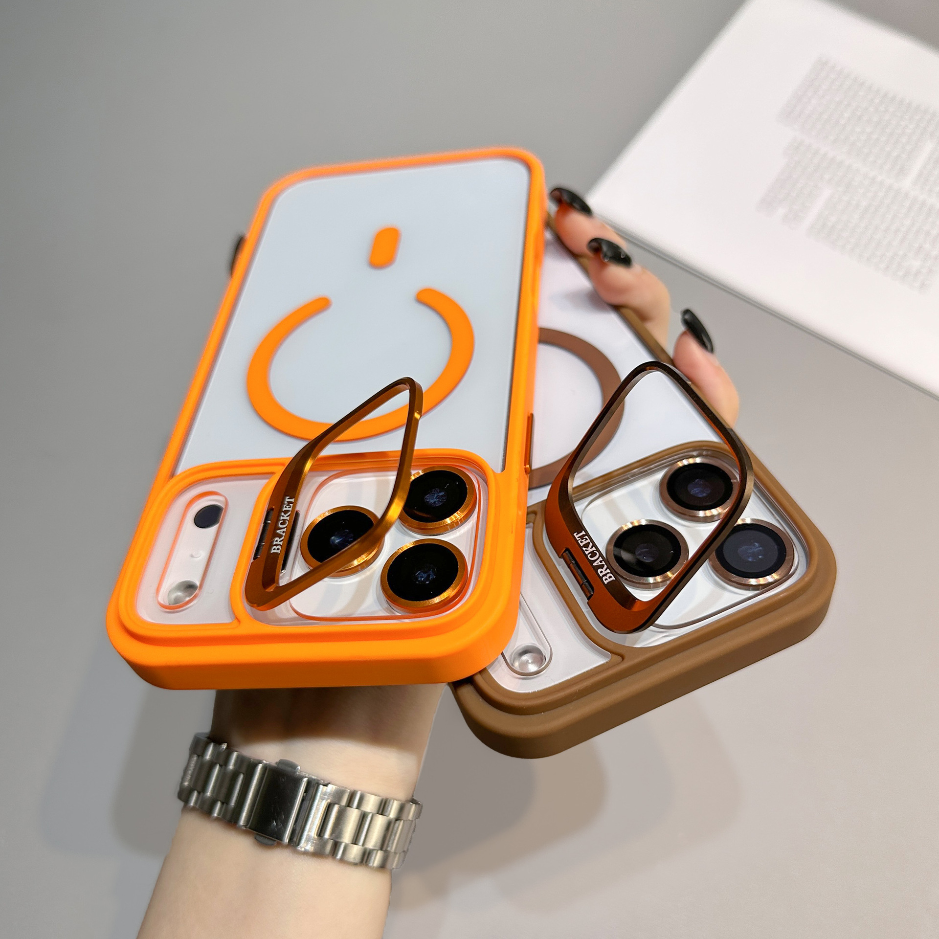 Compatible IPhone 17 Pro Max Holder Magnetic Phone IPhone 16 With Built-in Lens Protector 15 Shockproof Case_voghion.com