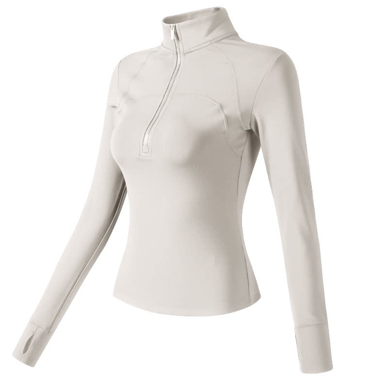 国境を越えた半ジッパーヨガ服ガードル長袖運動上着の軽贅沢ジャケット秋の新型女性