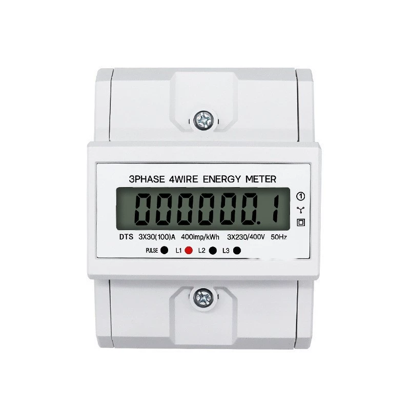 4P микро трехфазный рельсовый счетчик энергии 380 В цифровой трехфазный четырехпроводный счетчик активной энергии рельсовый электрический счетчик