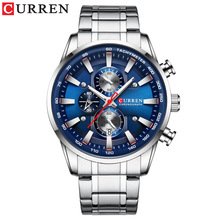 CURREN/卡瑞恩8351男士六针多功能石英表 防水圆形日历腕表外贸