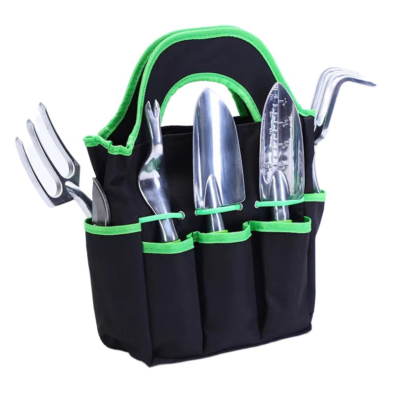 Amazon jardín pala herramientas de aleación de aluminio juego de 8 piezas jardín jardinería fábrica directa pala rastrillo