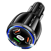 QC3.0 автомобильное зарядное устройство для мобильного телефона 1USB 2PD автомобильное зарядное устройство qc3.0 быстрая зарядка автомобильное зарядное устройство один на троих