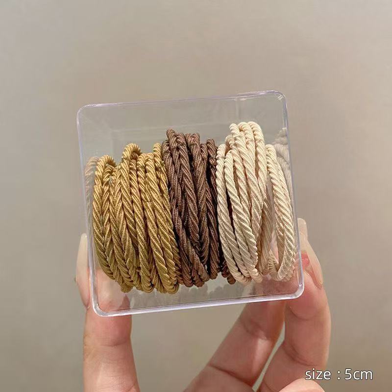 Ins viento frío gradiente gris 3 correas para el cabello gruesas y de alta elasticidad bandas de goma para atar el cabello