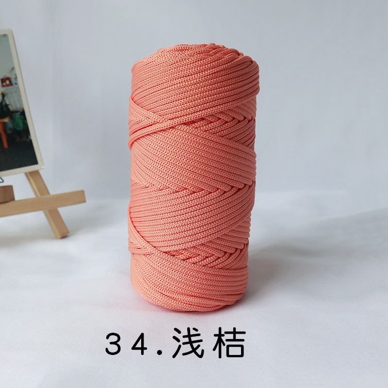 Antraceno Mengyuan 300g 4mm gran rollo redondo hilo gancho bolsa Alfombra tejida cuerda redonda ins viento gradiente Mat línea