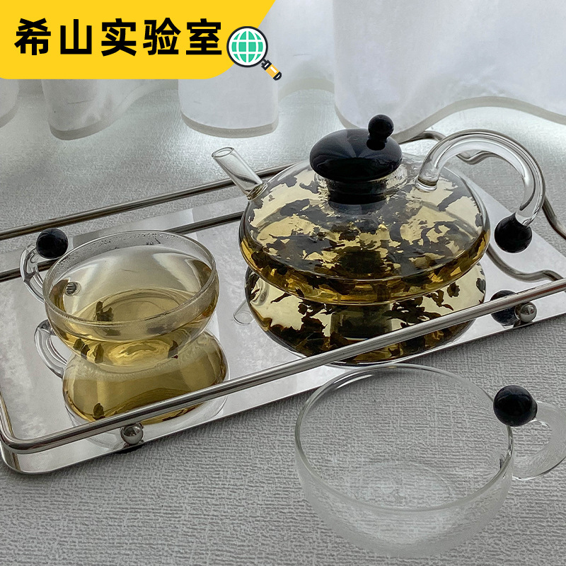 设计师款小众透明玻璃鼠尾茶壶家用凉水壶客厅茶壶泡茶套装