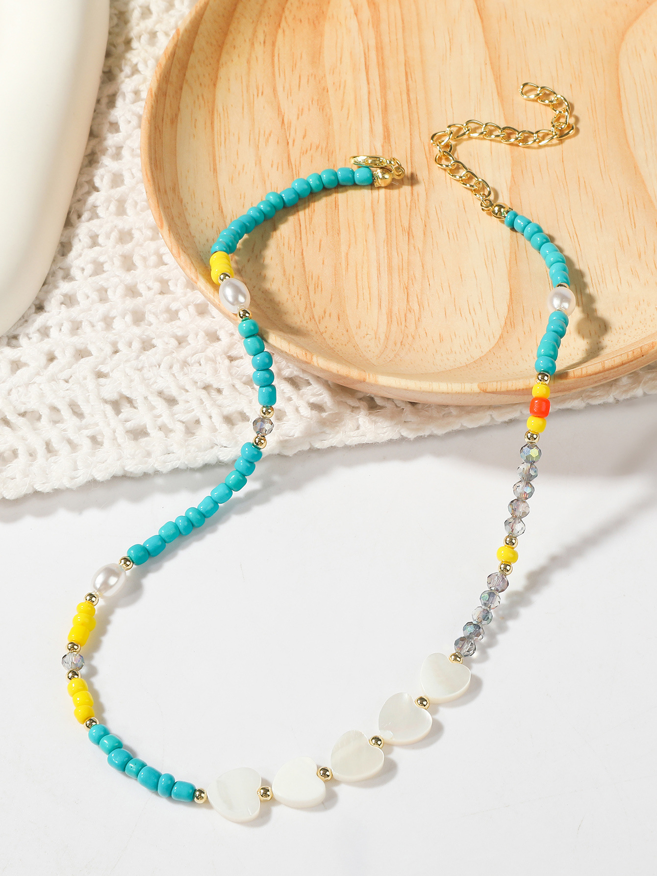Pearl And Mixed Bead Necklace For Women Niche Coral Design_voghion.com