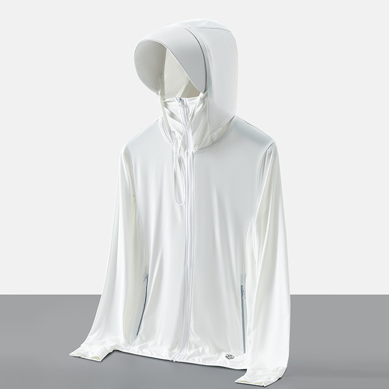 Ropa de piel de seda de hielo banana bottom mismo estilo verano con ropa de ala para hombres y mujeres ropa de protección solar de protección UV transpirable ligera