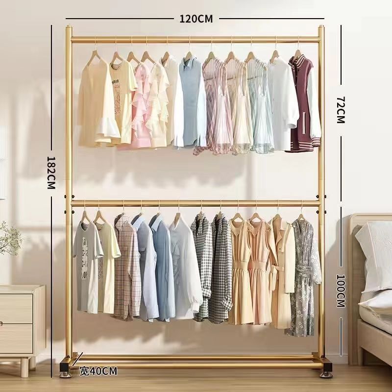 라이트 럭셔리 골드 더블 레이어 수납 길이 120cm [도르래 모델]