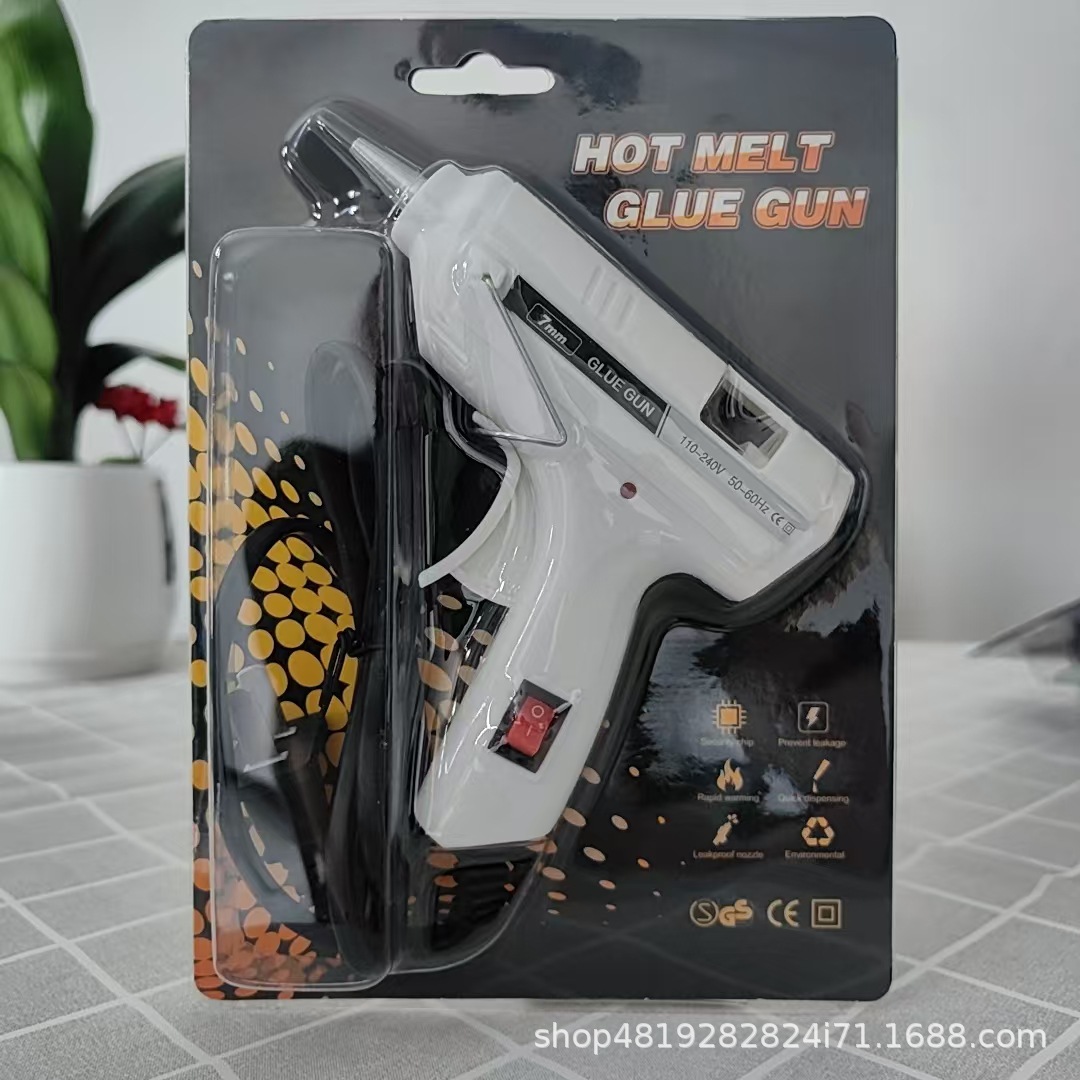 Pistola de pegamento de fusión en caliente, pistola de fusión en caliente de 7mm hecha a mano para el hogar, pistola de pegamento de varios colores, pistola de pegamento de barra de pegamento de bricolaje pequeña