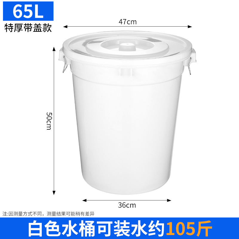 65L 특대형 흰색 물통(뚜껑 포함)