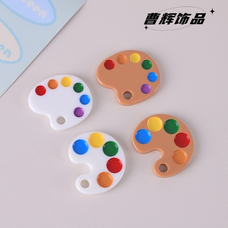 クリエイティブシミュレーションカラーパレット diy 樹脂ジュエリーアクセサリーヘアピンジュエリー手作り材料キーホルダーペンダントメーカー|undefined