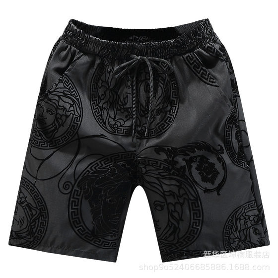 Fashion Brand European Station Flocking Shorts Summer Thin Fashionable Internet Celebrity Spirit Pants Breathable Sports Style Beach Pants