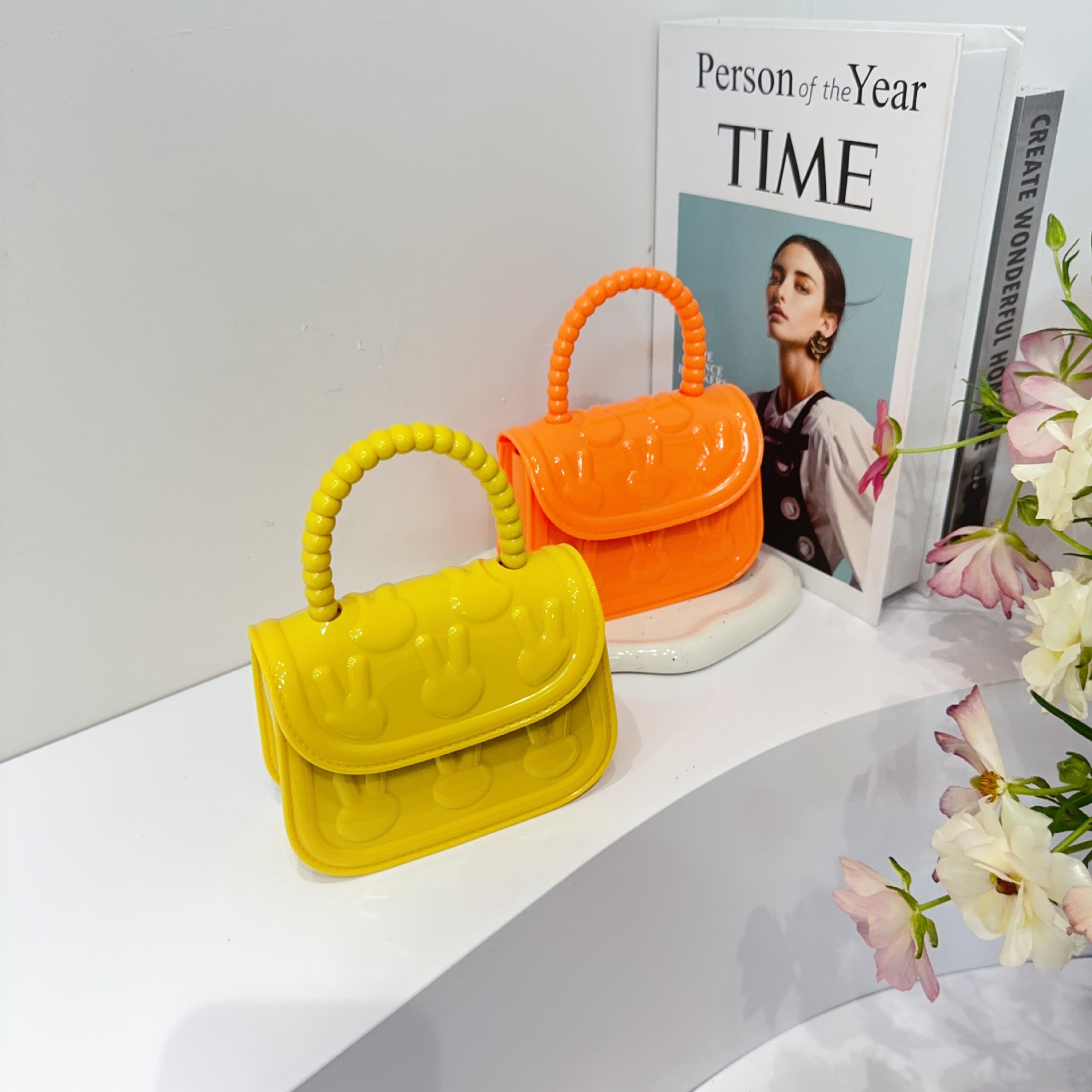 210g Weight Magnetic Buckle Closure Type Top Handle, Chain Strap Type Jelly Bag Bags Type Street, Shopping Occasion PVC Material Solid Color Pattern All Seasons Season Women's Gender Cute Style Square Shape Women's PVC Solid Color Cute Square Magnetic Buckle Jelly Bag 6