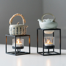 新中式铁艺温茶架蜡烛台酒精灯架日式简约创意小茶炉烛油灯煮茶壶