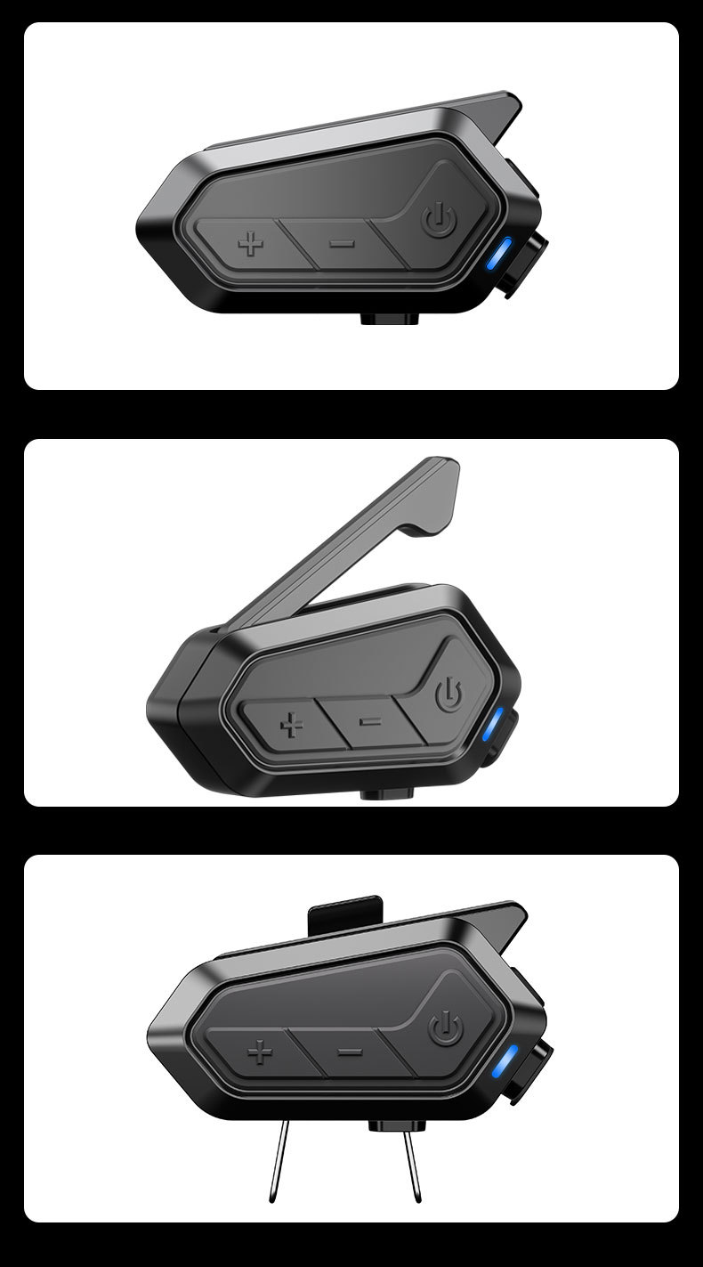 Cross-Border New Model with Private Mold Dual-Core Design, Cross-Brand Connectivity for 3-Person Intercom, Noise-Cancelling Helmet Bluetooth 6.0 Headset