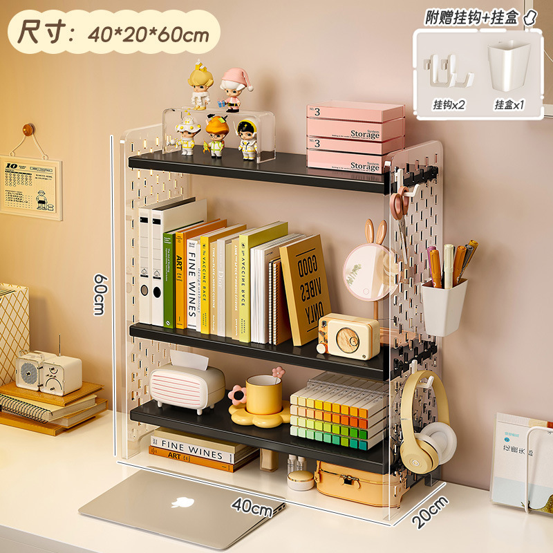 Estante de almacenamiento de acrílico mesa de estantería de escritorio Tabla de agujeros organizador de múltiples capas estantería escritorio artefacto de almacenamiento