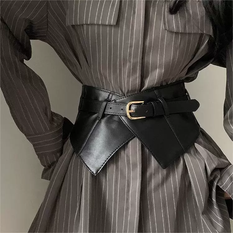 Ремень-кушак по стилю корсета, широкий регулируемый пряжкой, талия высокая 88×7 см, черный или кофе