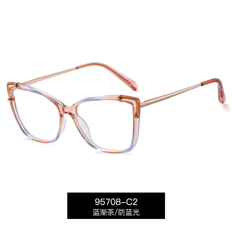 Gafas con Protección Anti-Luz Azul TR90 para Mujer, Montura Cuadrada con Patillas Flexibles, Sin Graduación, Diseño Moderno, Comercio Exterior Transfronterizo 95708
