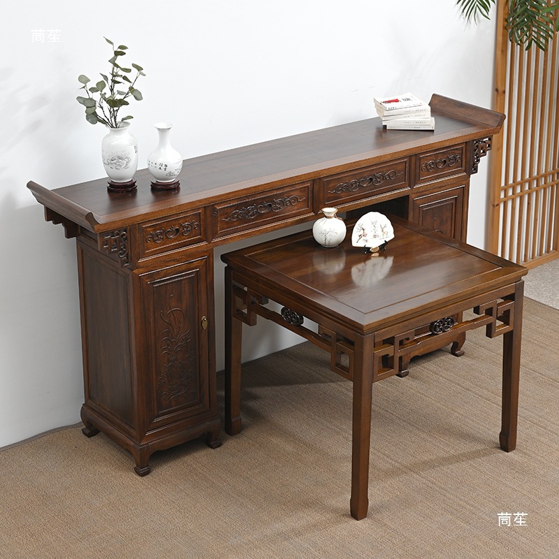 Solid Wood Altar Table for Living Room, New Chinese Style Rural Shrine, Incense Table, Tribute Table, Upturned Table, Buddha Table